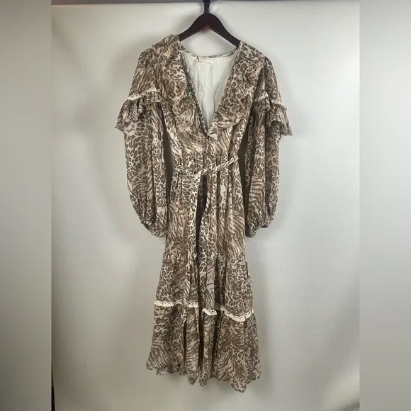 SPELL AND THE GYPSY COLLECTIVE LEOPARD PRINT ADA GOWN NWT SIZE SMALL - Picture 4 of 12